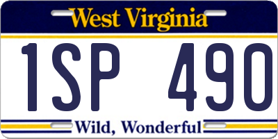 WV license plate 1SP490