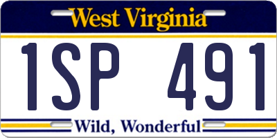 WV license plate 1SP491
