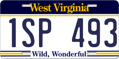 WV license plate 1SP493