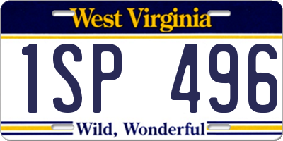 WV license plate 1SP496