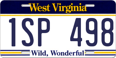 WV license plate 1SP498