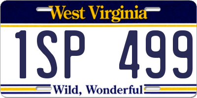 WV license plate 1SP499