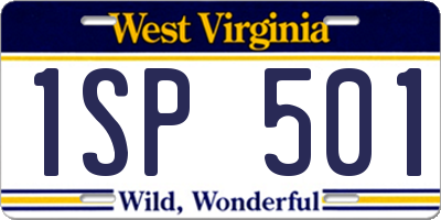 WV license plate 1SP501
