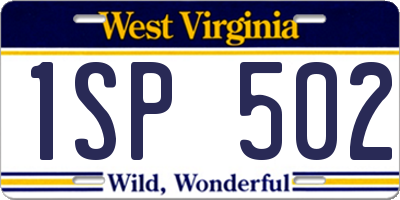 WV license plate 1SP502