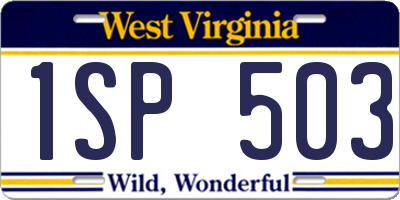 WV license plate 1SP503