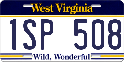 WV license plate 1SP508