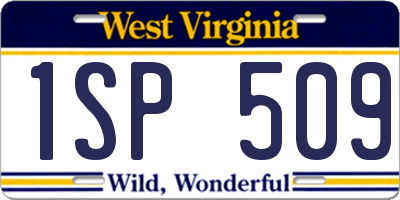 WV license plate 1SP509