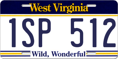 WV license plate 1SP512