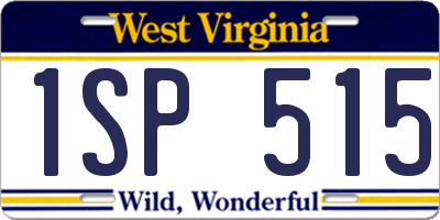 WV license plate 1SP515