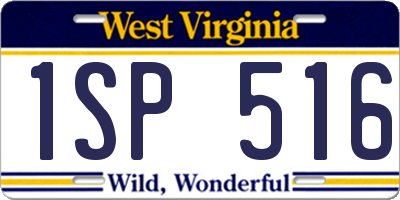 WV license plate 1SP516