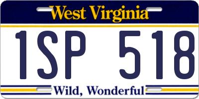 WV license plate 1SP518