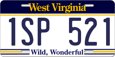 WV license plate 1SP521