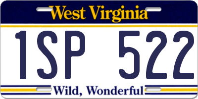 WV license plate 1SP522