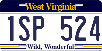 WV license plate 1SP524