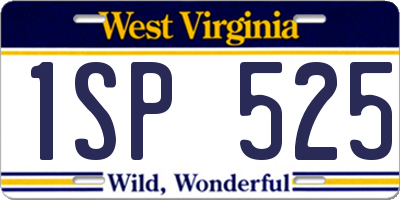 WV license plate 1SP525