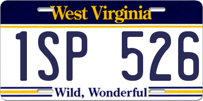 WV license plate 1SP526
