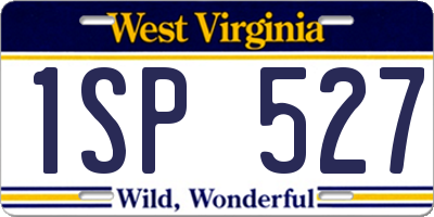 WV license plate 1SP527