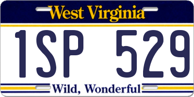 WV license plate 1SP529