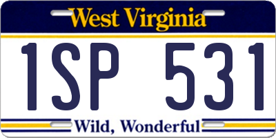 WV license plate 1SP531