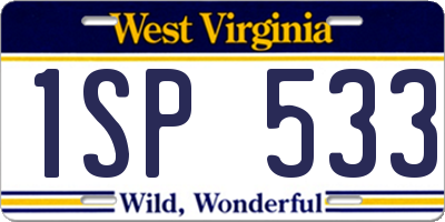 WV license plate 1SP533