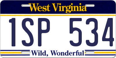 WV license plate 1SP534