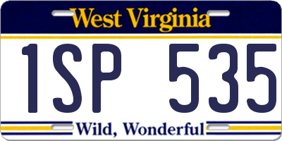 WV license plate 1SP535