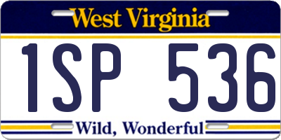 WV license plate 1SP536