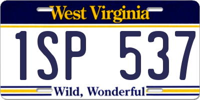 WV license plate 1SP537