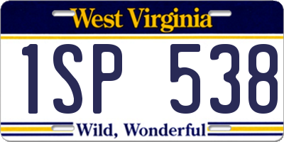 WV license plate 1SP538