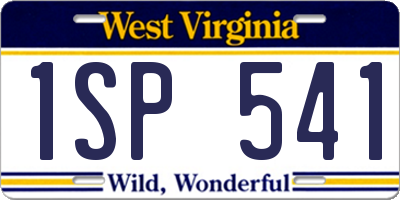 WV license plate 1SP541