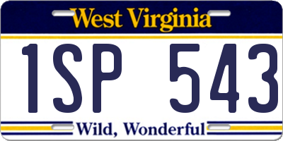 WV license plate 1SP543