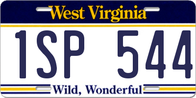 WV license plate 1SP544
