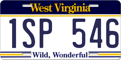 WV license plate 1SP546