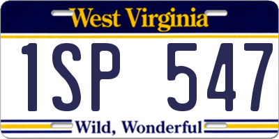 WV license plate 1SP547