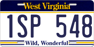 WV license plate 1SP548
