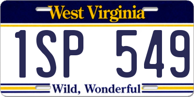 WV license plate 1SP549