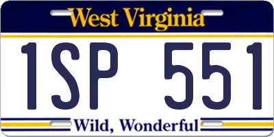 WV license plate 1SP551