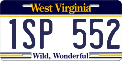 WV license plate 1SP552
