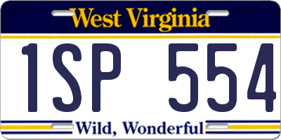 WV license plate 1SP554