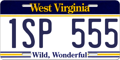 WV license plate 1SP555