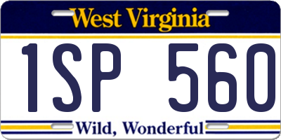 WV license plate 1SP560