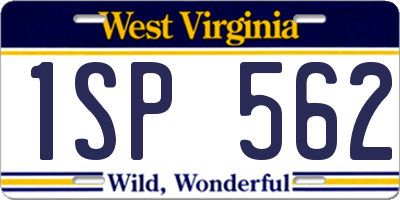 WV license plate 1SP562