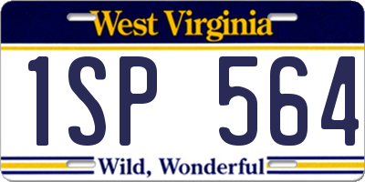 WV license plate 1SP564