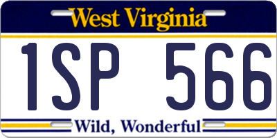 WV license plate 1SP566