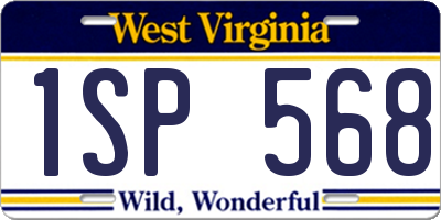 WV license plate 1SP568