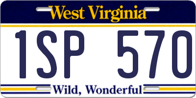 WV license plate 1SP570