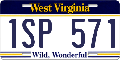 WV license plate 1SP571