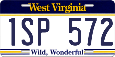 WV license plate 1SP572