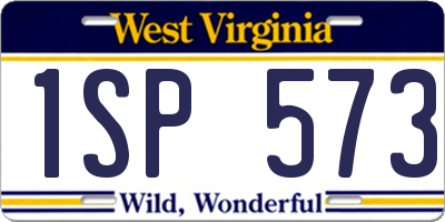 WV license plate 1SP573