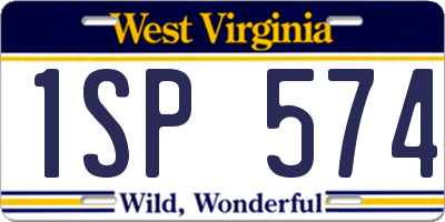 WV license plate 1SP574